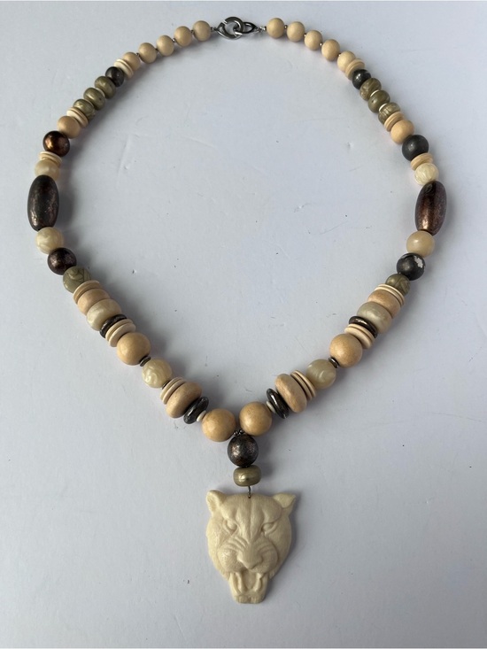 Les Bernard Jewelry - Vintage Les Bernard Panther Puma Cat Statement Long Necklace